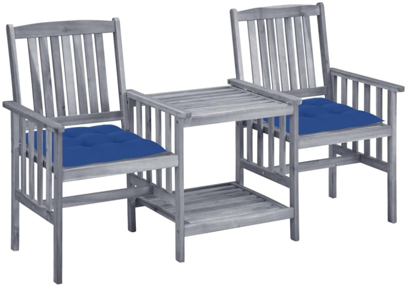 vidaXL Gartenstühle mit Teetisch und Kissen Massivholz Akazie 3061327 Bild 1