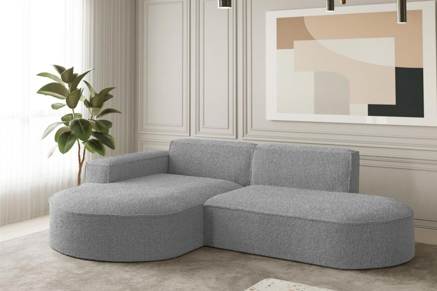 Ecksofa Designersofa PALMA XS in Stoff Ascot Taupe Ottomane Links Bild 1