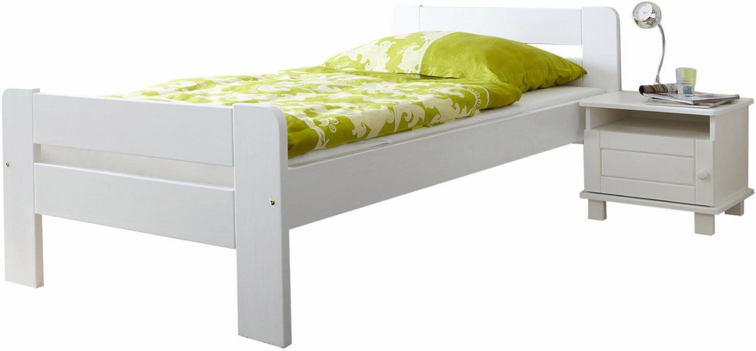 Ticaa Massivholzbett "Bert", FSC®-zertifiziert (Kiefer), Jugendbett, mit Lattenrost (90x200cm, 100x200cm, 140x200cm), ideal für das Kinder- und Jugendzimmer, Massivholz Bild 1