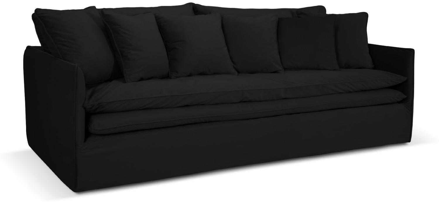 Micadoni Sofa Boho 4-Sitzer Samtstoff Schwarz Bild 1