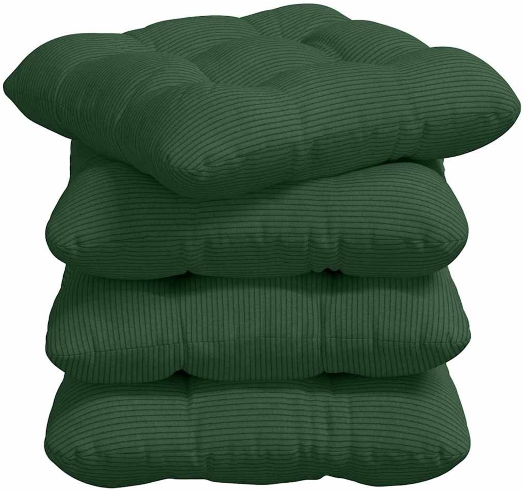 vidaXL Sitzkissen 4 pcs Dunkelgrün 45 x 45 cm Cordstoff 42015143 Bild 1
