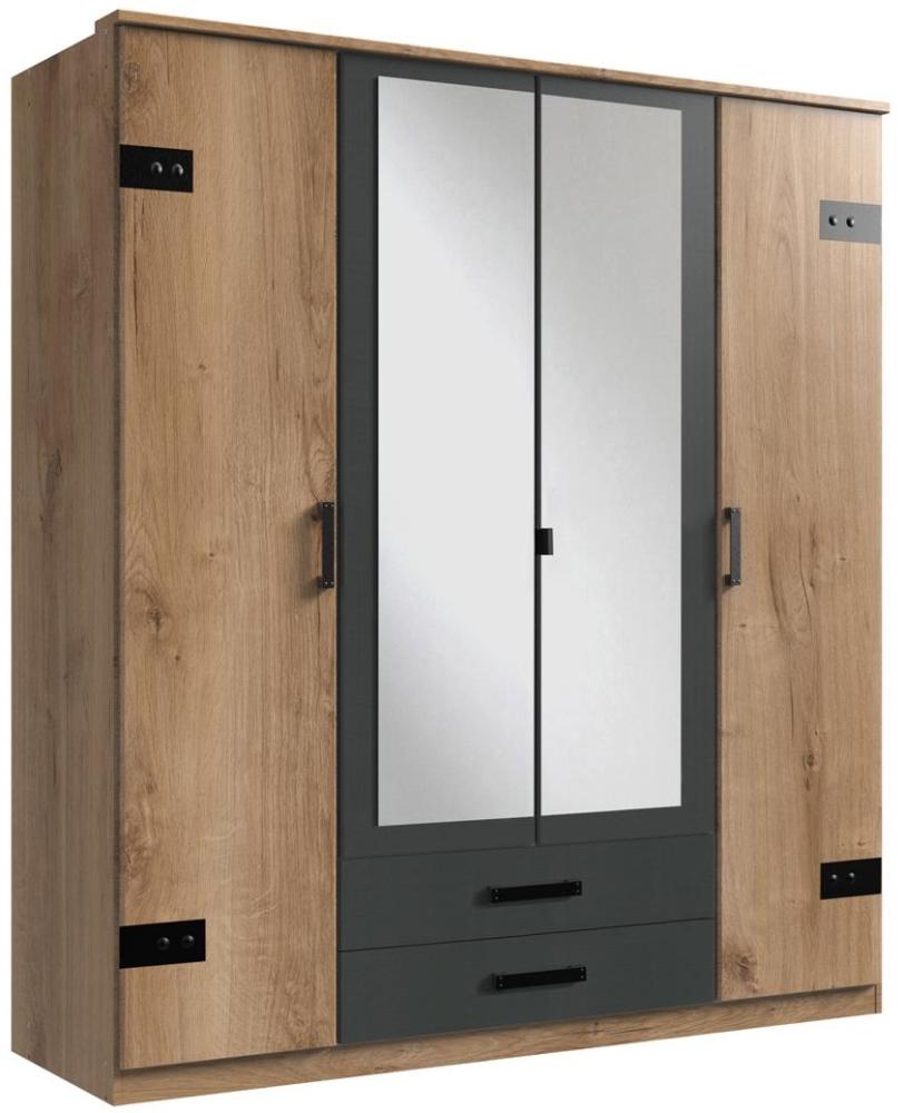 Kleiderschrank >Cheston< in Plankeneiche - 180x198x58cm (BxHxT) Bild 1