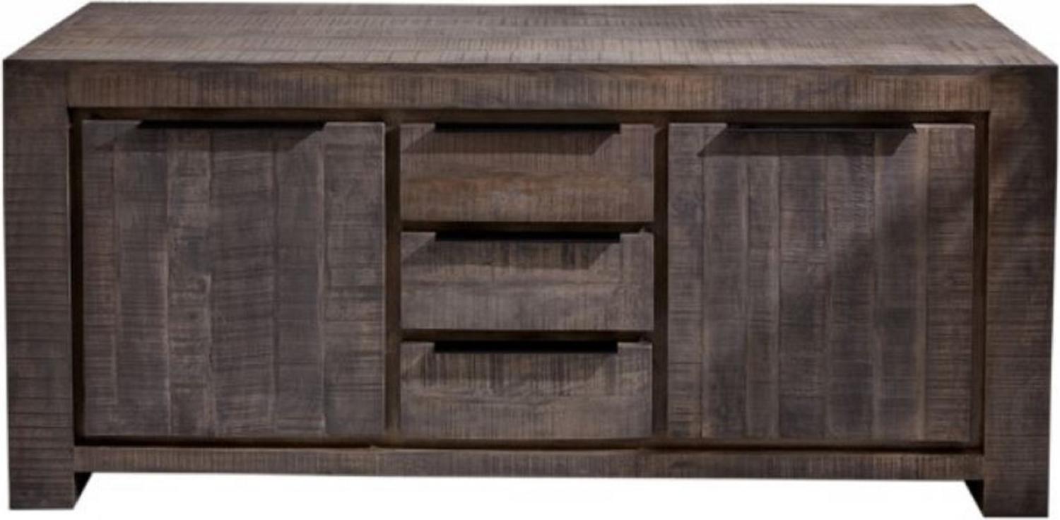 Casa Padrino Landhausstil Sideboard Grau 175 x 50 x H. 76 cm - Massivholz Schrank mit 2 Türen und 3 Schubladen - Wohnzimmer Möbel Bild 1