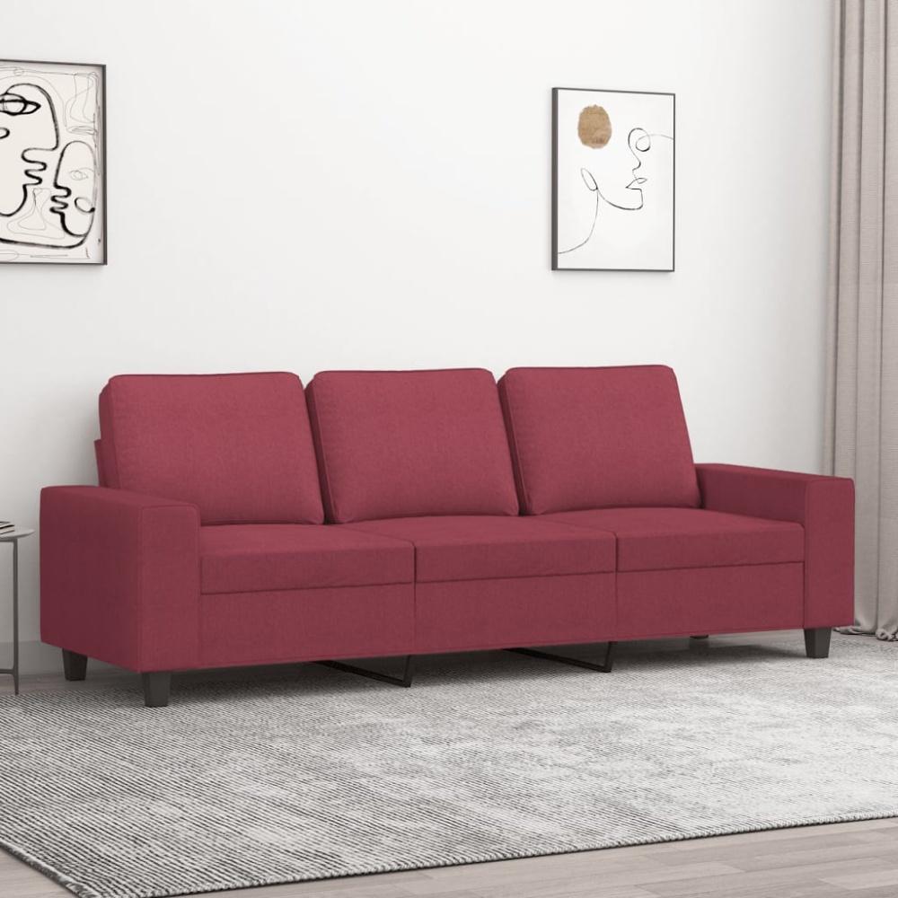 vidaXL 3-Sitzer-Sofa Weinrot 180 cm Stoff 359405 Bild 1