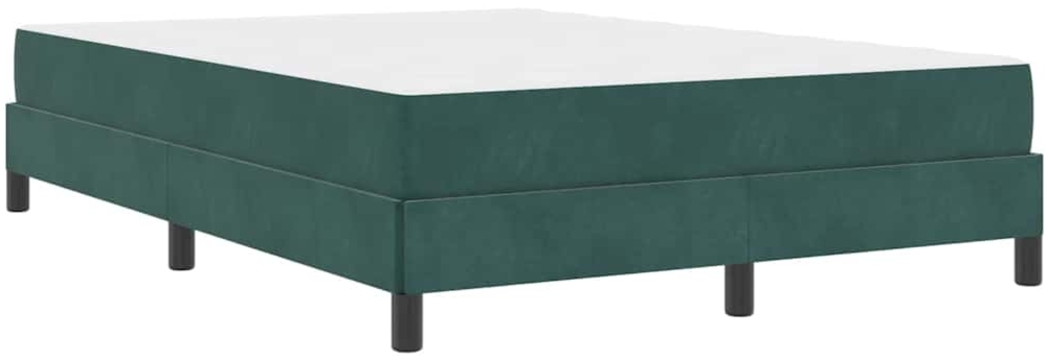 vidaXL Boxspringbett mit Matratze Dunkelgrün 160 x 200 cm Stoff 3398704 Bild 1