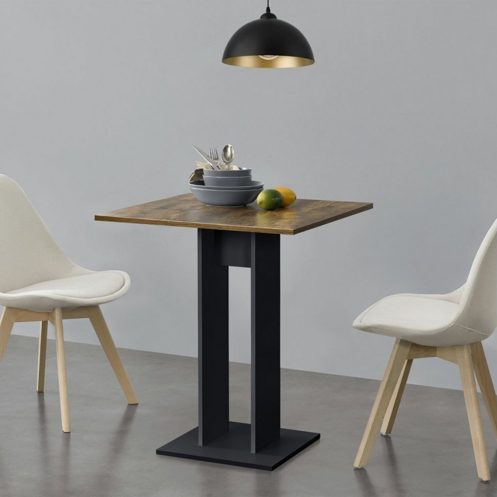Küchentisch Lindesnes 65x65x78 cm Walnussoptik/Schwarz [en. casa] Bild 1
