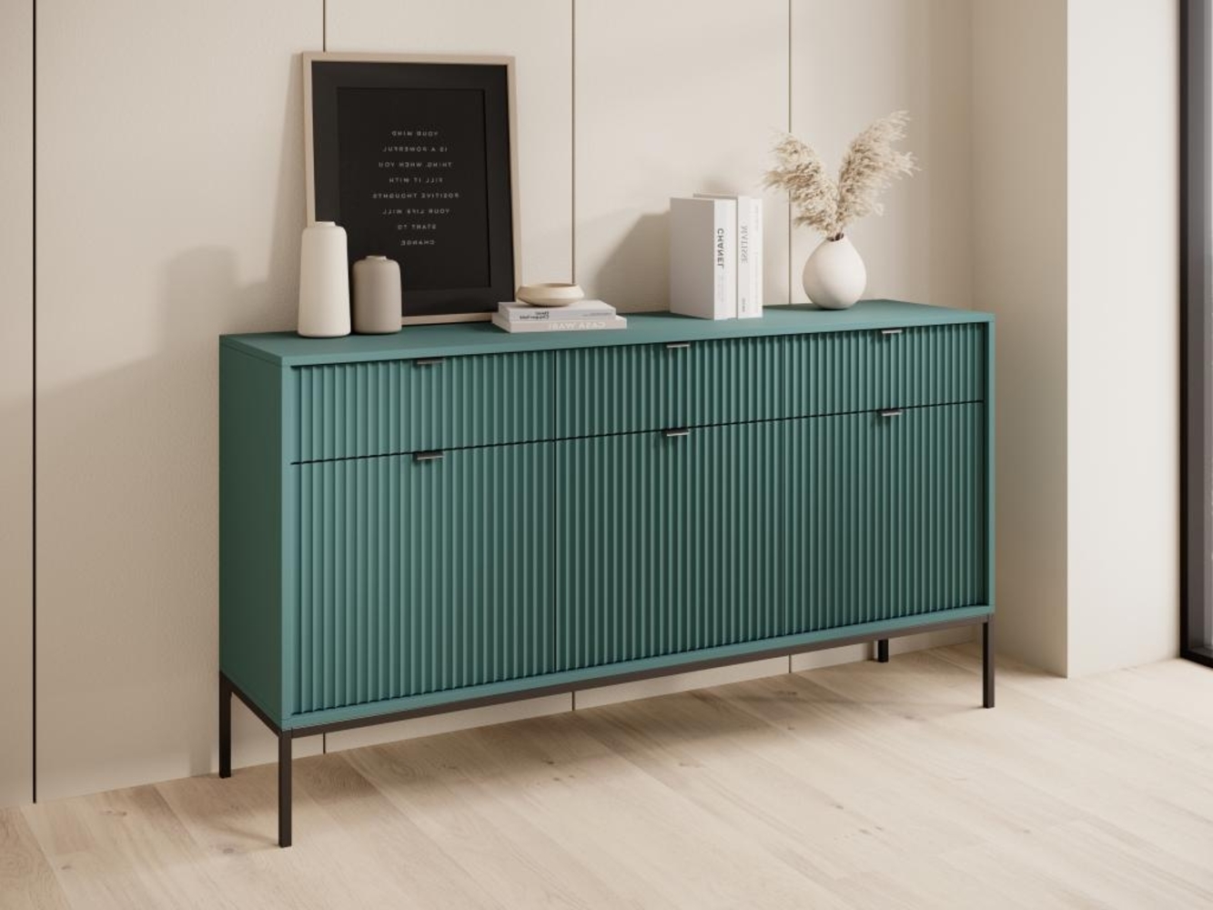 Vente-unique - Sideboard mit 3 Türen & 3 Schubladen - Grün - LIOUBA von Pascal MORABITO Bild 1