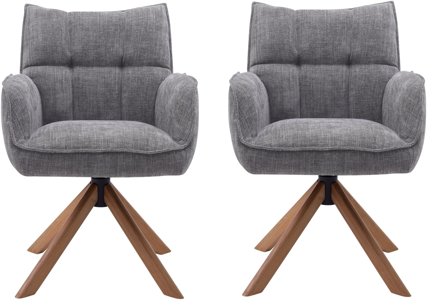 Armlehnstuhl >Marilla< (2er-Set) drehbar, Federkern, Chenille graphit - 59x86x65 (BxHxT) Bild 1