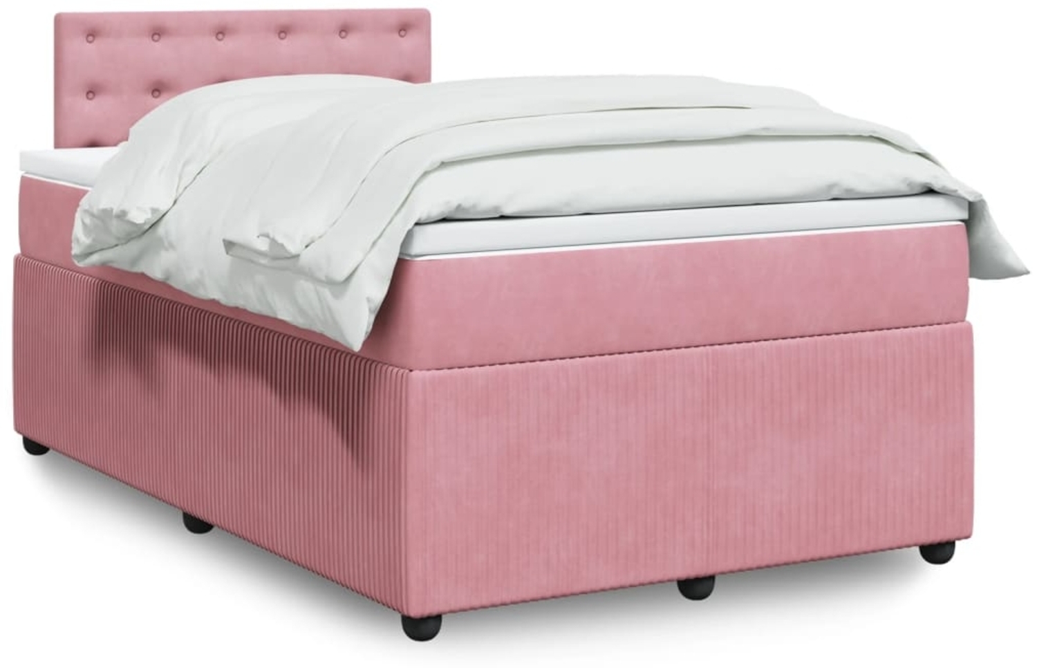 vidaXL Boxspringbett mit Matratze Rosa 120x190 cm Samt 3290003 Bild 1