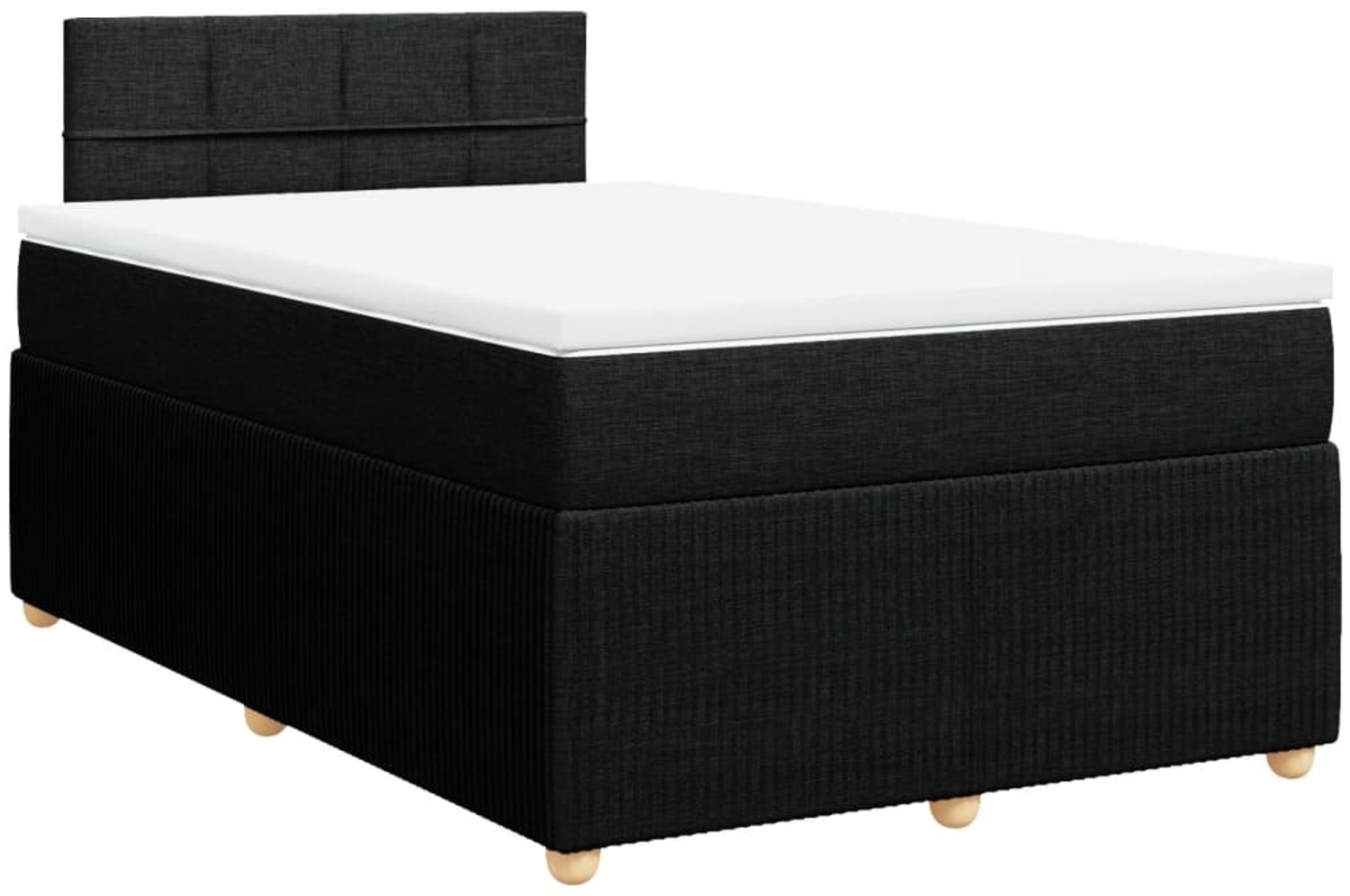 vidaXL Boxspringbett mit Matratze Schwarz 120x200 cm Stoff 3287425 Bild 1