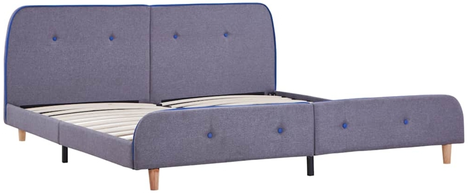 vidaXL Bettgestell ohne Matratze Hellgrau Stoff 150x200 cm 281104 Bild 1