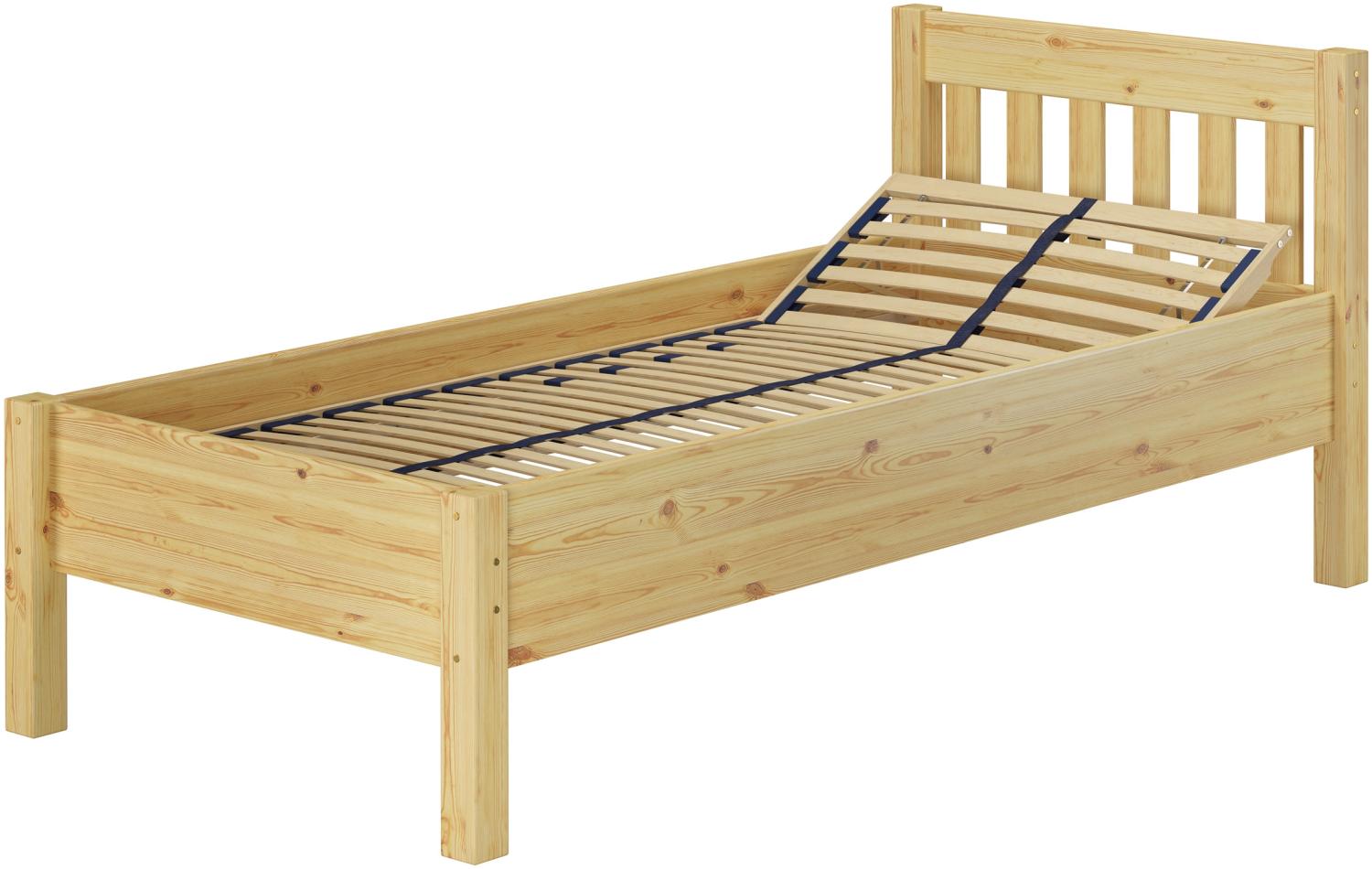 Hohes Holzbett 90x200 Bettrahmen mit Federholzrahmen Seniorenbett Einzelbett 60. 55-09 Bild 1