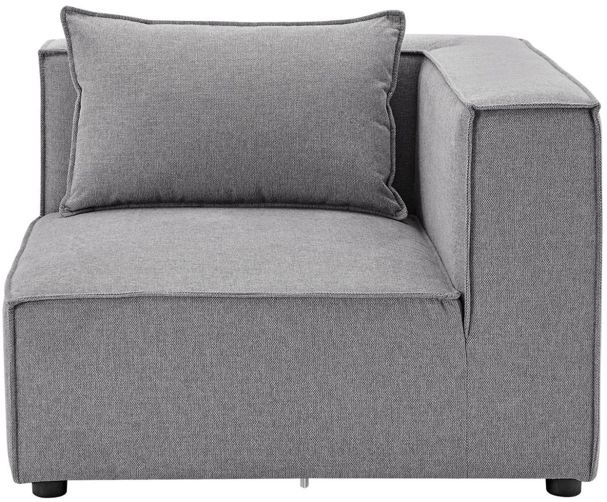 Juskys Ecksofa Rechts Domas - modulares Sofa in Stoff Dunkelgrau - Wohnzimmer Couch mit Armlehne & Kissen - Modulsofa 130 kg belastbar - Wohnlandschaft Bild 1