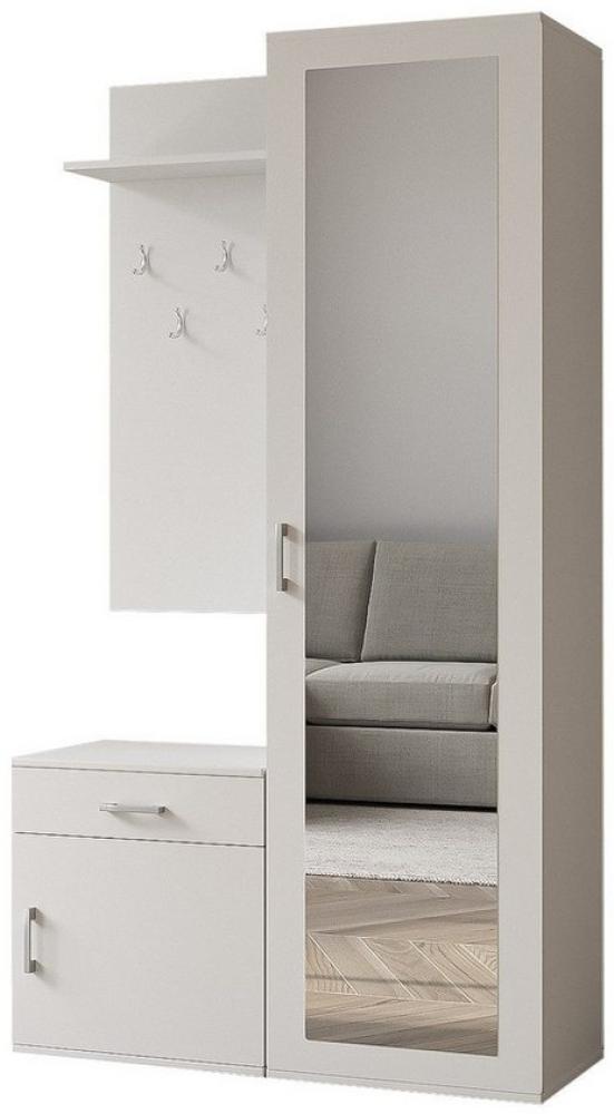 Beautysofa Kompaktgarderobe PAULA, mit Spiegel, Schuhschrank, 5 Kleiderhacken, Farbvarianten Bild 1