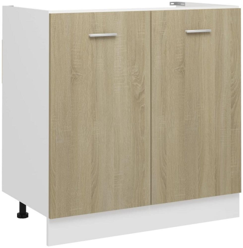 DOTMALL Spülenunterschrank Spülenunterschrank Sonoma-Eiche 80x46x81,5 cm Holzwerkstoff Bild 1