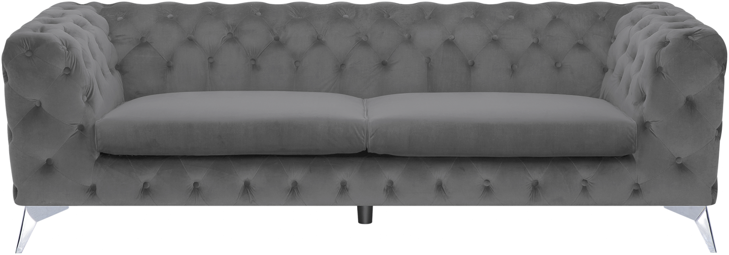 3-Sitzer Sofa Samtstoff grau SOTRA Bild 1