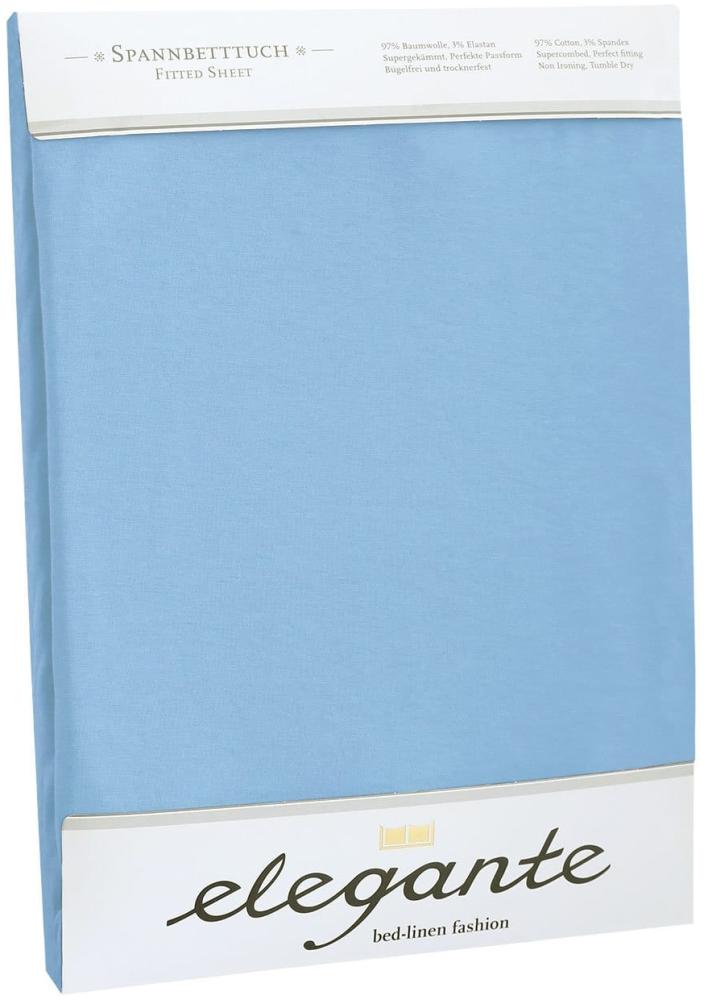 elegante Jersey Spannbettlaken|90x200 - 100x220 cm| bleu Bild 1