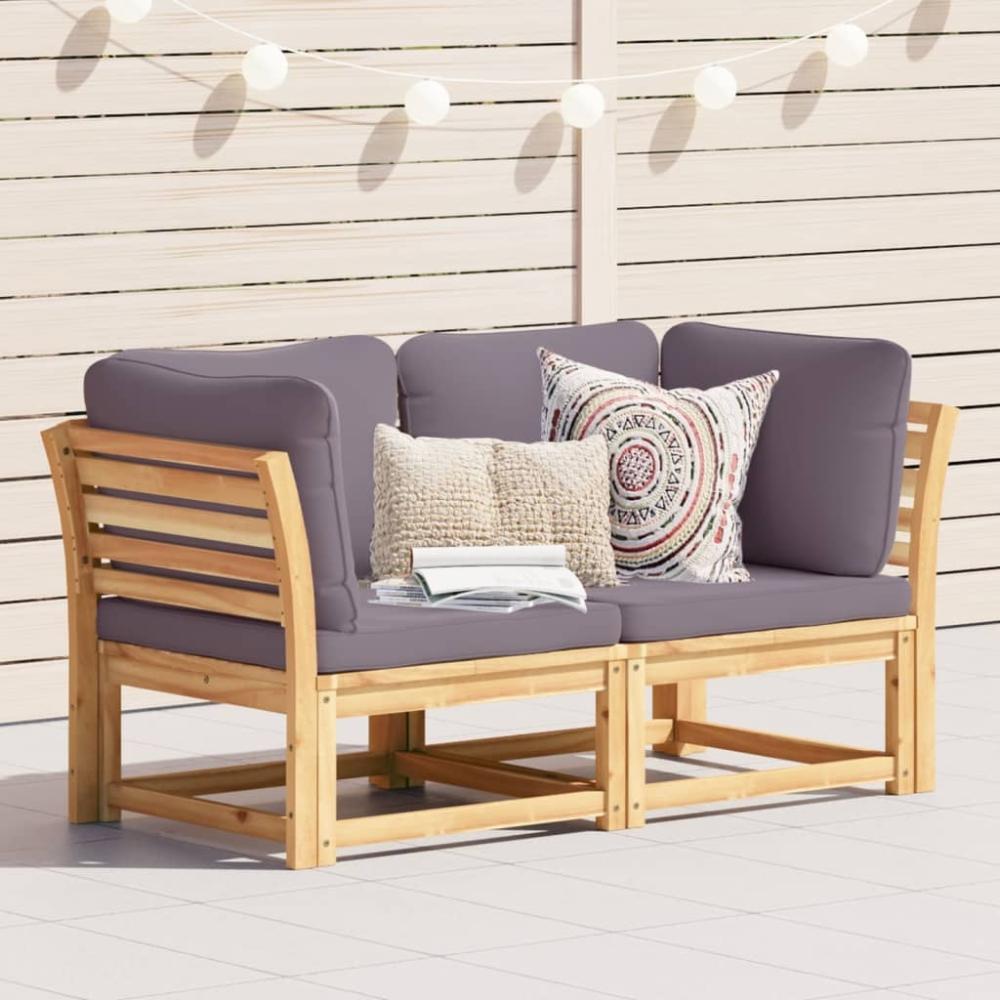 vidaXL Gartensofa mit Kissen 2-Sitzer Massivholz Akazie 3214313 Bild 1