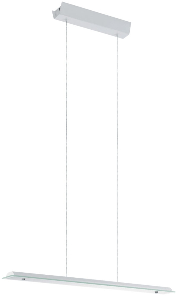 LED Hängelampe, Glas satiniert, Stahl, weiß, L 67cm Bild 1