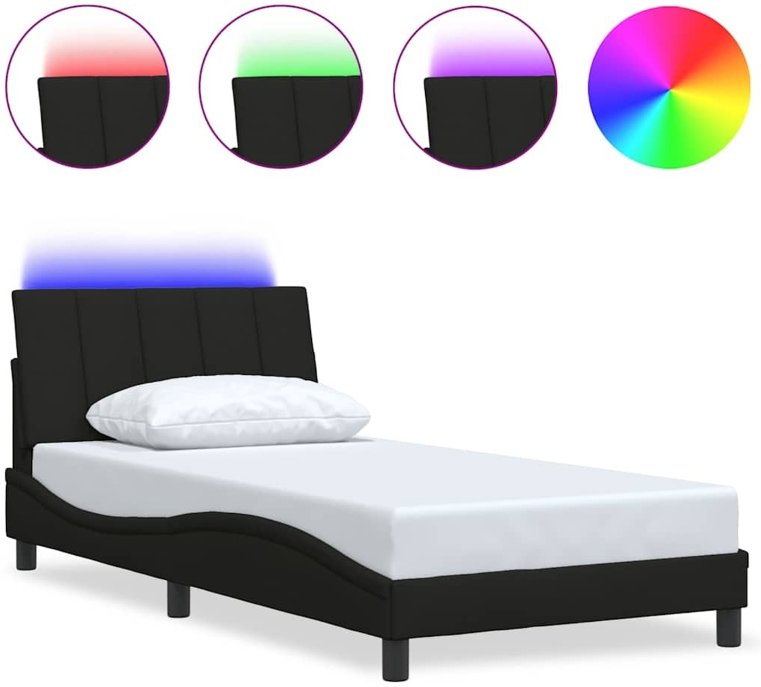 vidaXL Bettgestell ohne Matratze "Hanko" Schwarz 100x200 cm Stoff 3310442 Bild 1