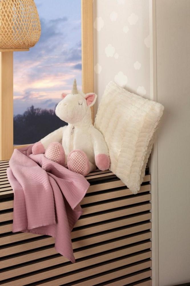 Babydecke Lily, Biederlack, mit Einhorn-Kuscheltier Bild 1