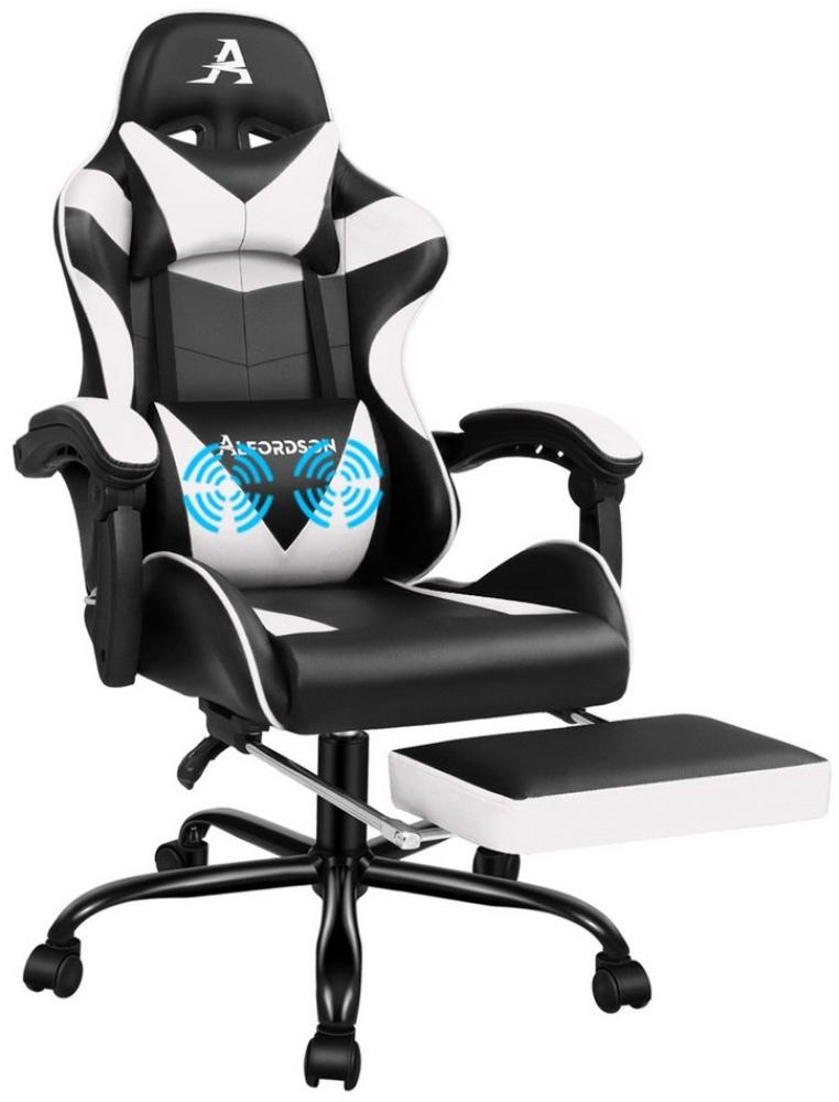 ALFORDSON Gaming-Stuhl Ergonomischer Racing Gaming-Bürostuhl, neigbar und höhenverstellbar, mit gepolsterter Fußstütze, 180 kg Tragkraft Bild 1