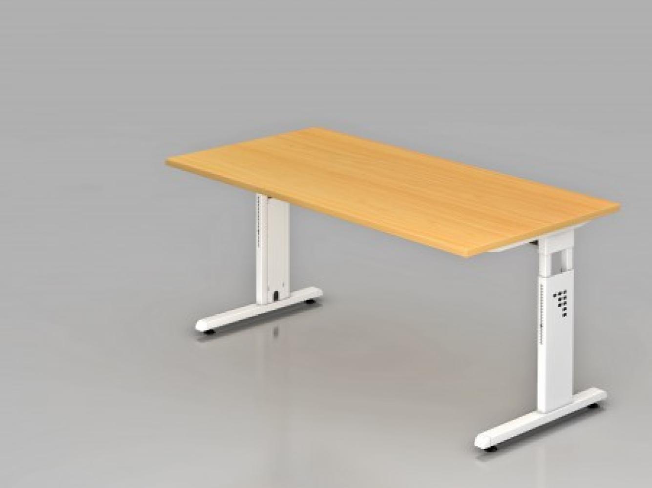 Schreibtisch OS16 C-Fuß 160x80 cm Buche Gestellfarbe: Weiß Bild 1