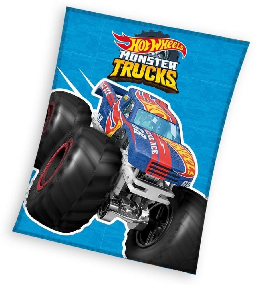 Kinderdecke Hot Wheels Monster Trucks Fleecedecke Kuscheldecke 130 x 170 cm, Hot Wheels Bild 1