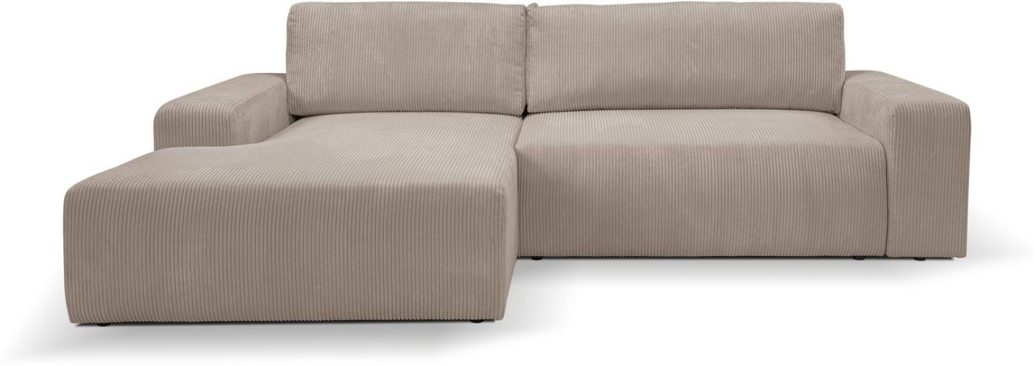 WERK2 Ecksofa Hugo-L L-Form, Design Ecksofa in Cord mit Schlaffunktion & Bettkasten Bild 1