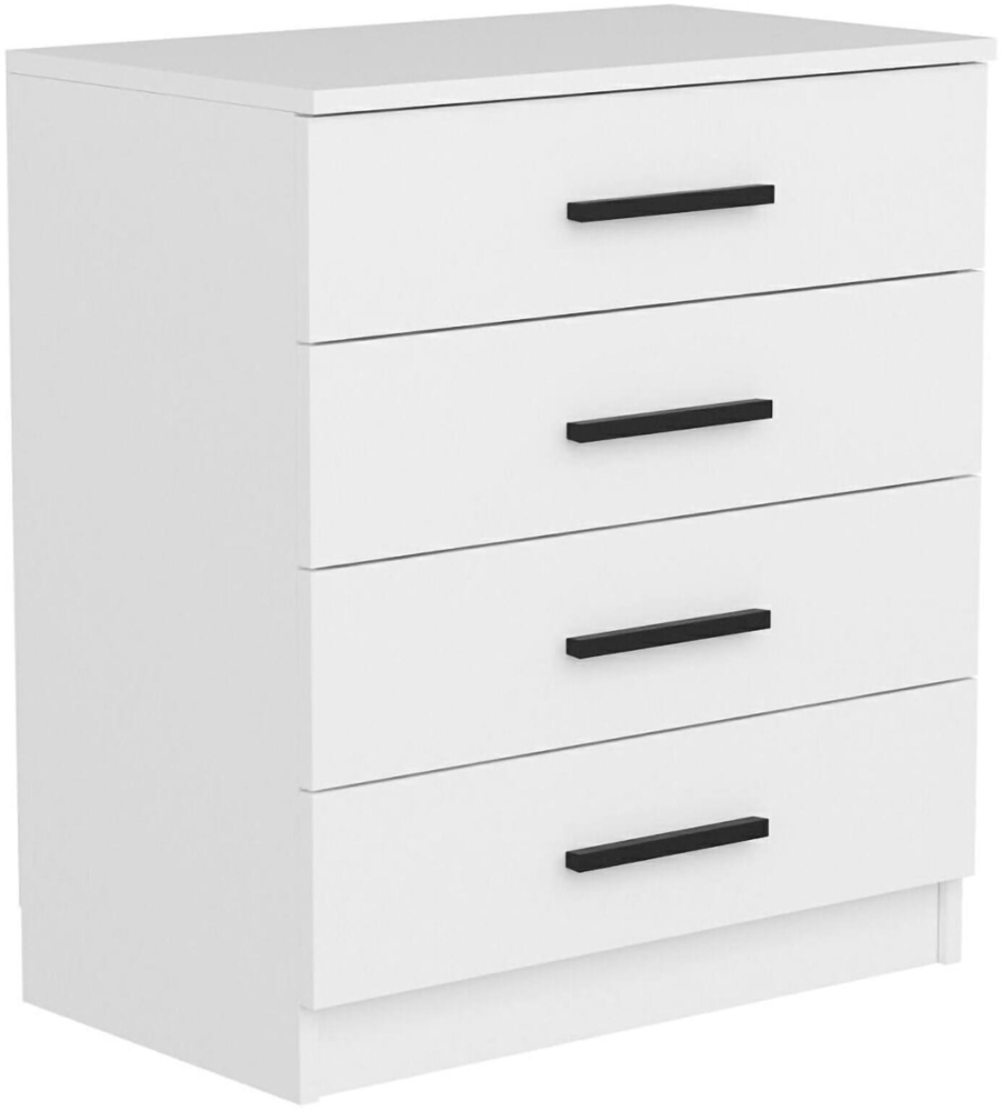 Dmora Kommode Kalmaegi, Mehrzweckkommode, Schlafzimmerkommode, Schrank mit Schubladen, 70x79 h42 cm, Weiß Bild 1