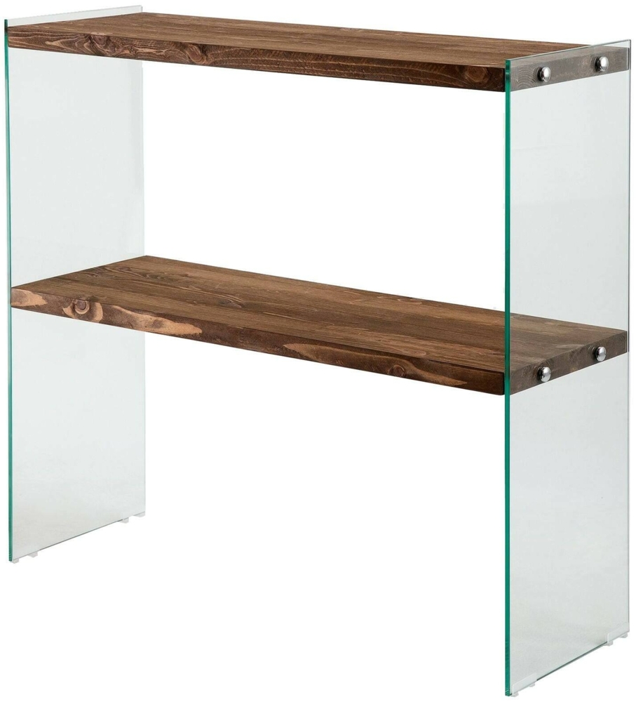 Dmora Konsolentisch Doha, Tisch, Eingangskonsole, Regal, 90x30 h80 cm, Nussbaum Bild 1