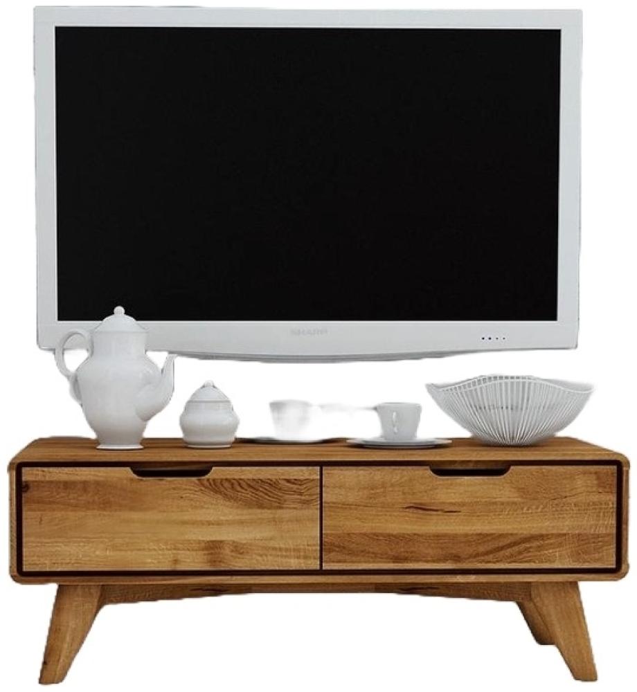 TV-Board Gerg aus Wildeiche massiv 90x40x33 cm mit 2 Schubladen Bild 1