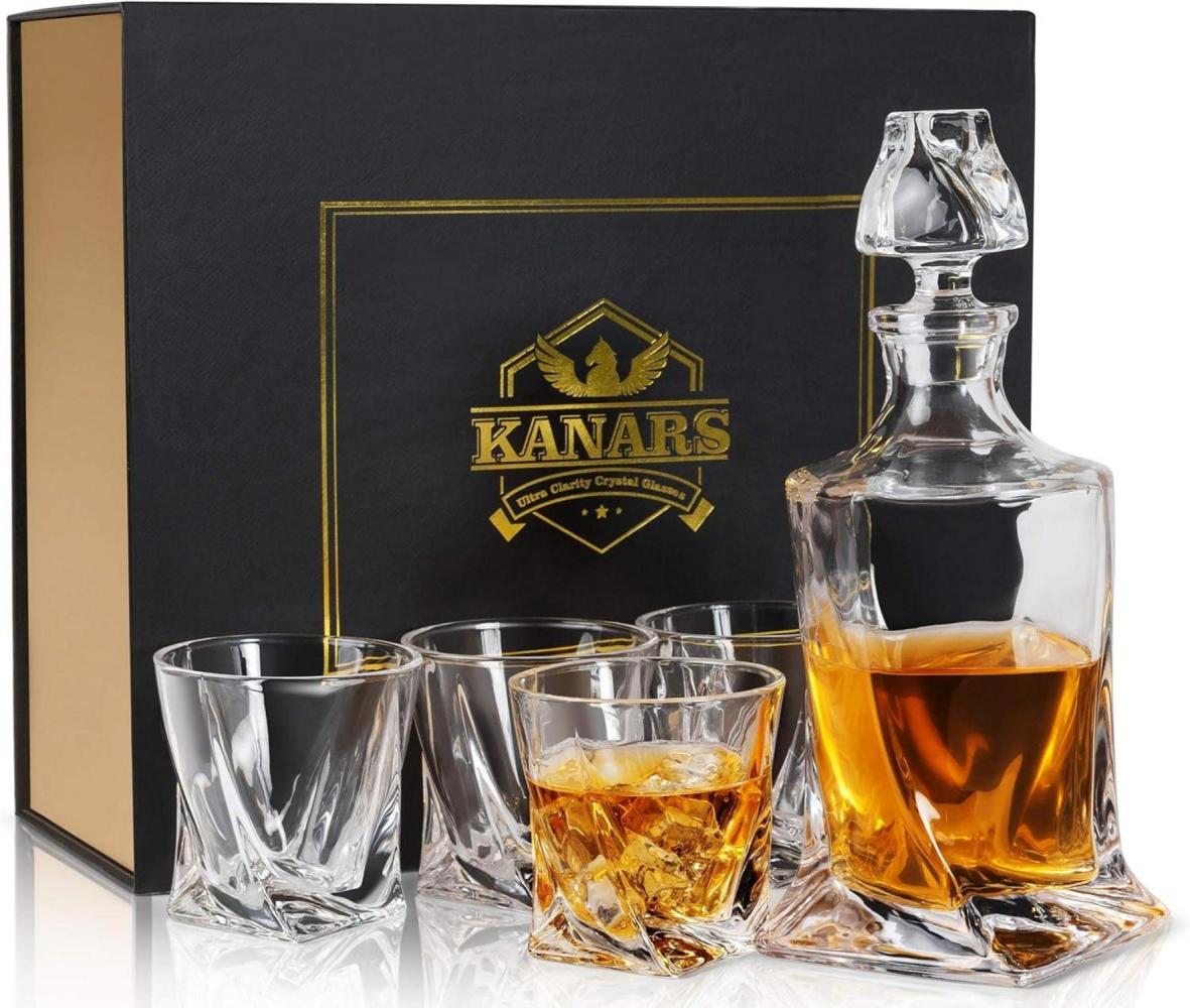 Whisky Karaffe und Gläser Set 800 ml Kristall Whiskey Dekanter Bild 1