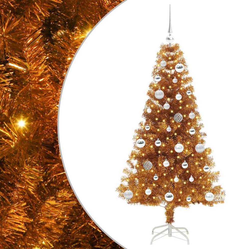 vidaXL Weihnachtsbaum mit 150 LEDs mit Ständer Gold 150 cm Haustier 3396617 Bild 1