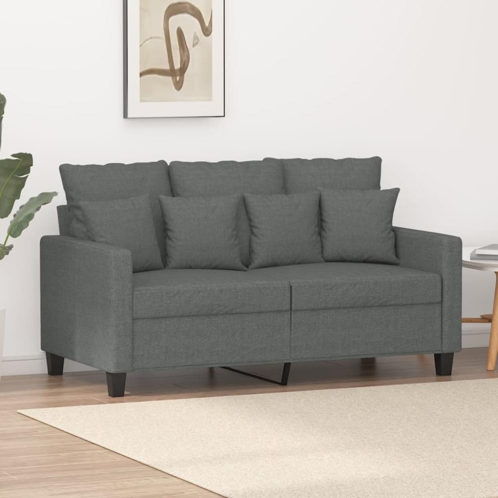 vidaXL 2-Sitzer-Sofa Dunkelgrau 120 cm Stoff 359260 Bild 1