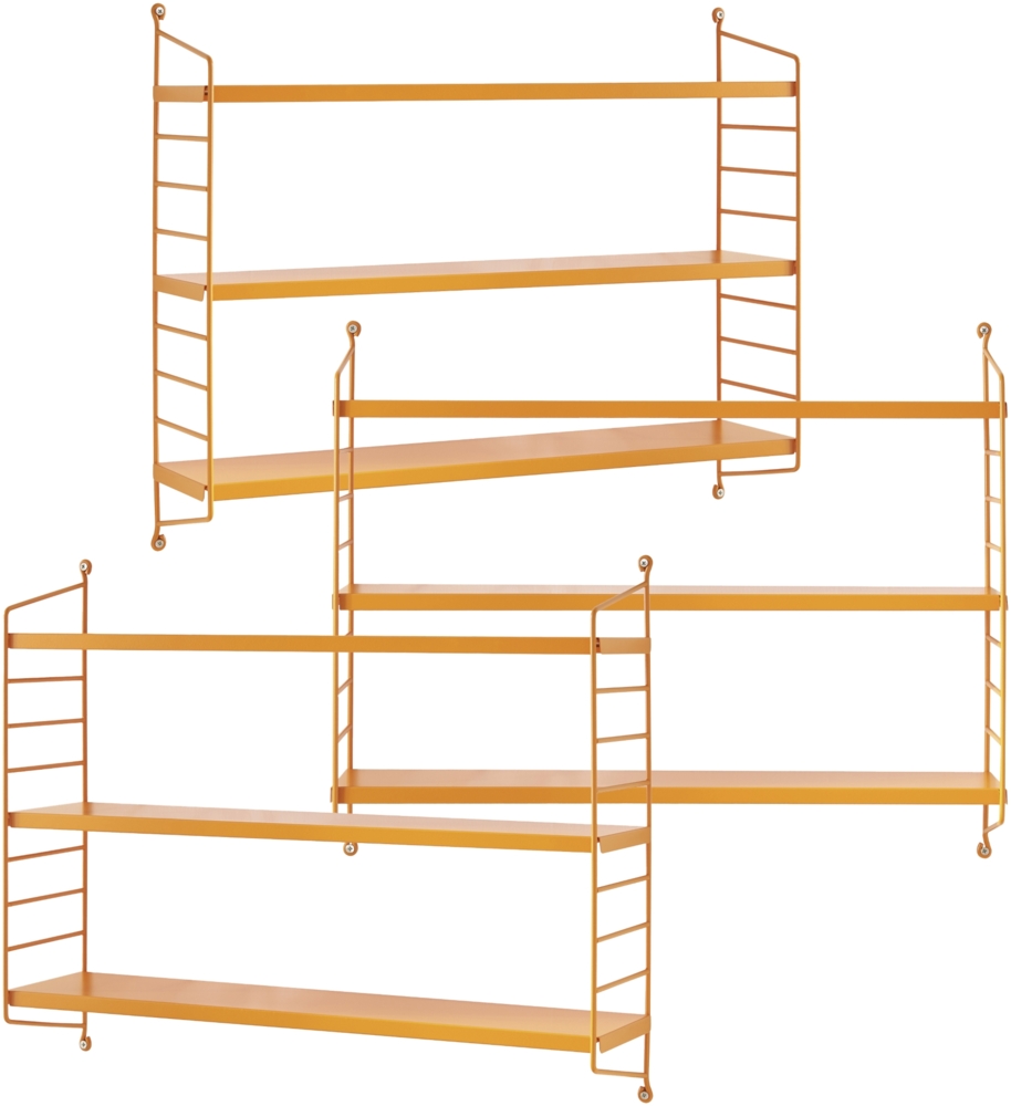 Modulares Wandregal Strängnäs 3er Set Orange [en. casa] Bild 1