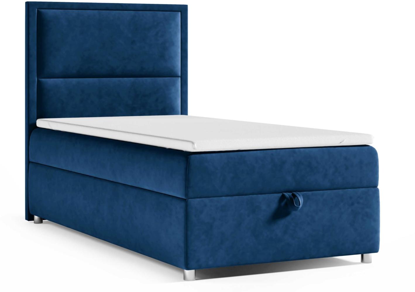 Best for Home Boxspringbett K11 SINGLE mit Bettkasten (Blau 80x200) Bild 1