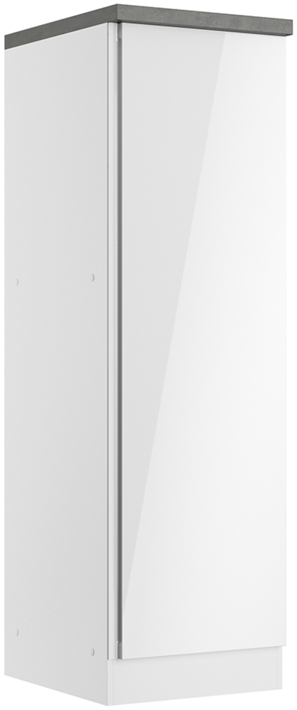 Vorratsschrank 50 cm in Hochglanz weiß, Arbeitsplatte Betonoptik MARSEILLE-03 Bild 1