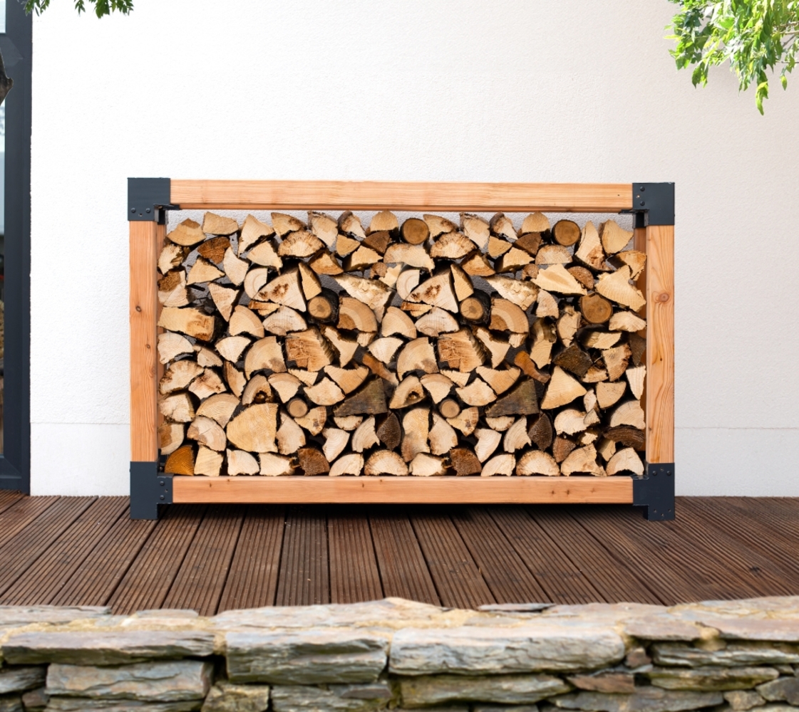 Westmann Lärchenholz Kaminholzregal Michel XL | Natur | 138 x 40 x 180 cm Bild 1