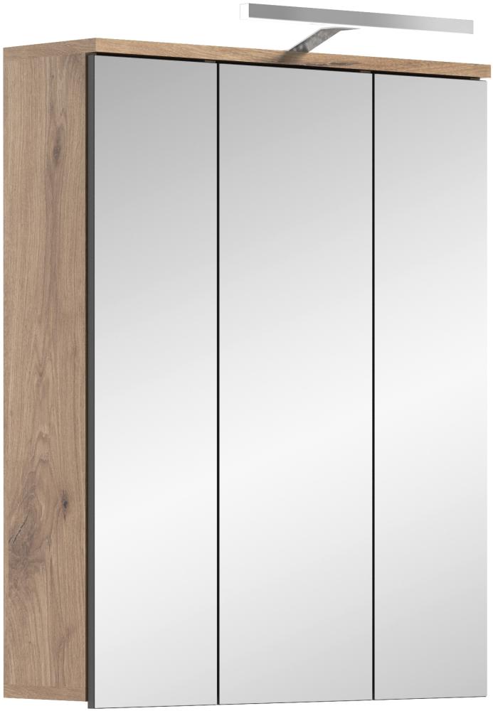 xonox. home Spiegelschrank inkl. Beleuchtung Mason Nox Oak Nachbildung 60x77x37 cm Bild 1