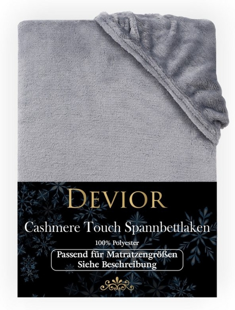 Devior Spannbettlaken Spannbetttuch Cashmere Touch Bettlaken Flausch Warm, Nicki, Gummizug: Rundumgummizug, Matratzen Bezug bis 22cm Matratzenhöhe Kuschelig Flauschig Bild 1