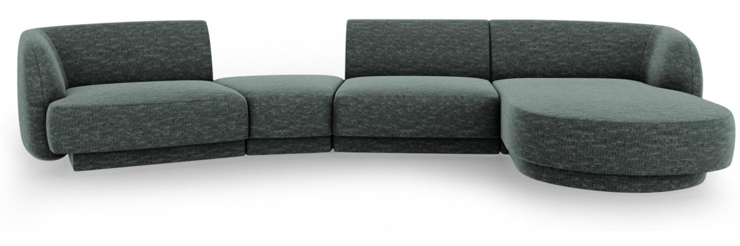 Micadoni Modulares Sofa Miley mit Recamiere 4-Sitzer Rechts Chenille Petrol Bild 1