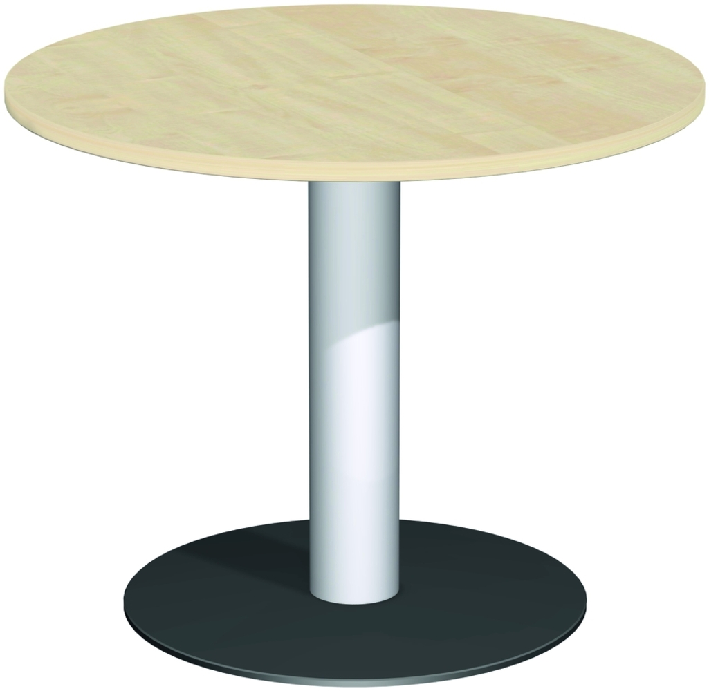 Konferenztisch Tellerfuß, Kreisform, Ø 90cm, Ahorn Bild 1