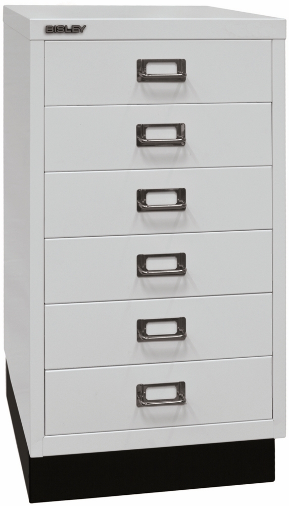 BISLEY Schubladenschrank aus Metall DIN A3 in lichtgrau mit 6 Schubladen und Sockel Werkzeugschrank Metallschrank, L29A36S-645 Bild 1