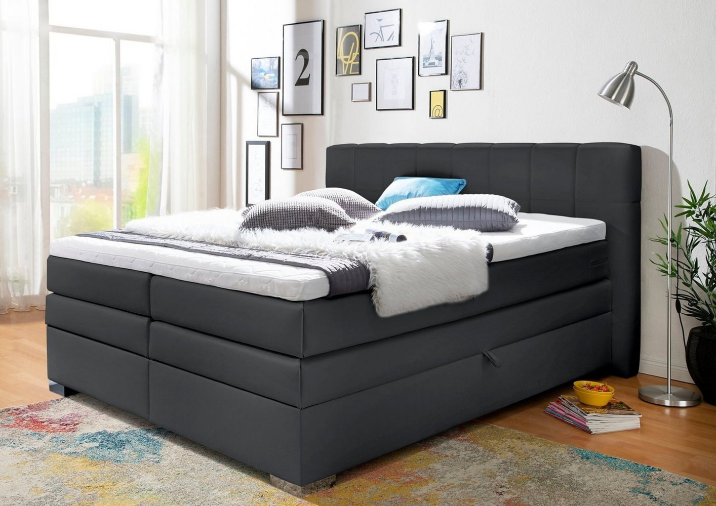 INOSIGN Boxspringbett Airdrie, inkl. Bettkasten und Topper Bild 1