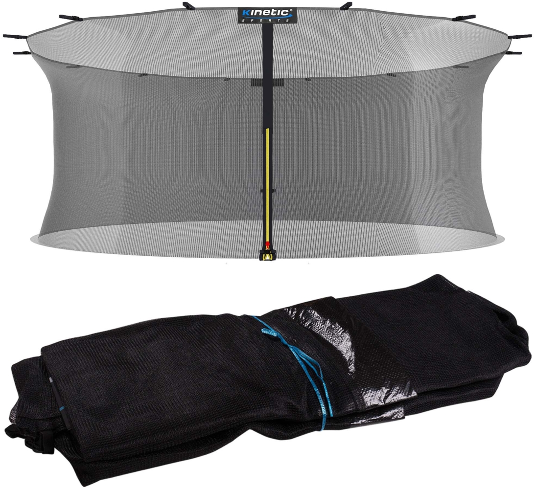 KINETIC SPORTS Trampolin Sicherheitsnetz - Ersatznetz mit Reißverschluss und Sicherheitsclips, Schutznetz, UV-beständig, Ersatz Fangnetz für Gartentrampoline, Ø 183/244/305/366/400/430/460/490 cm Bild 1