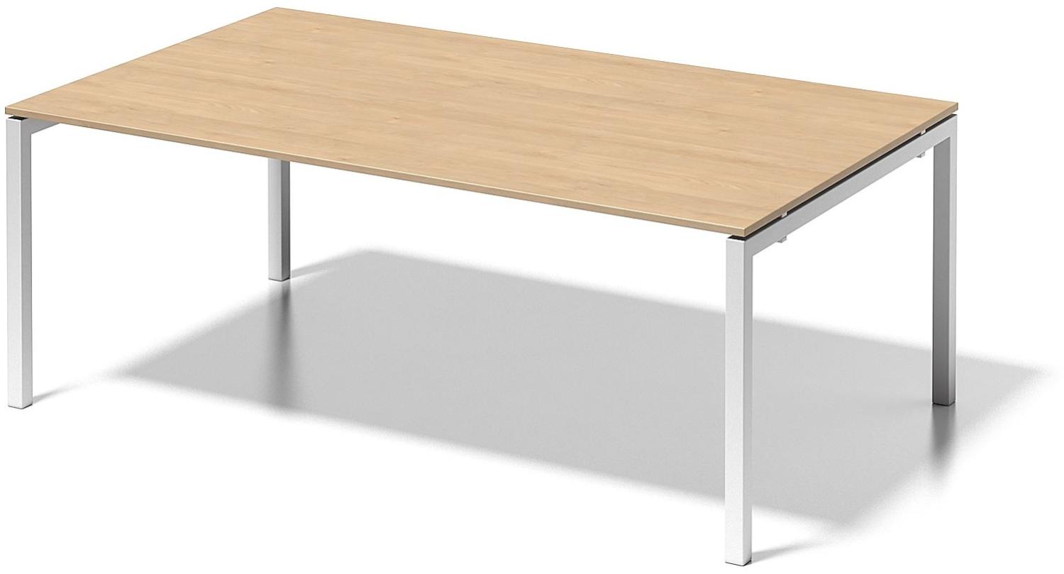 Cito Chefarbeitsplatz/Konferenztisch, 740 mm höhenfixes U-Gestell, H 19 x B 2000 x T 1200 mm, Dekor ahorn, Gestell verkehrsweiß Bild 1