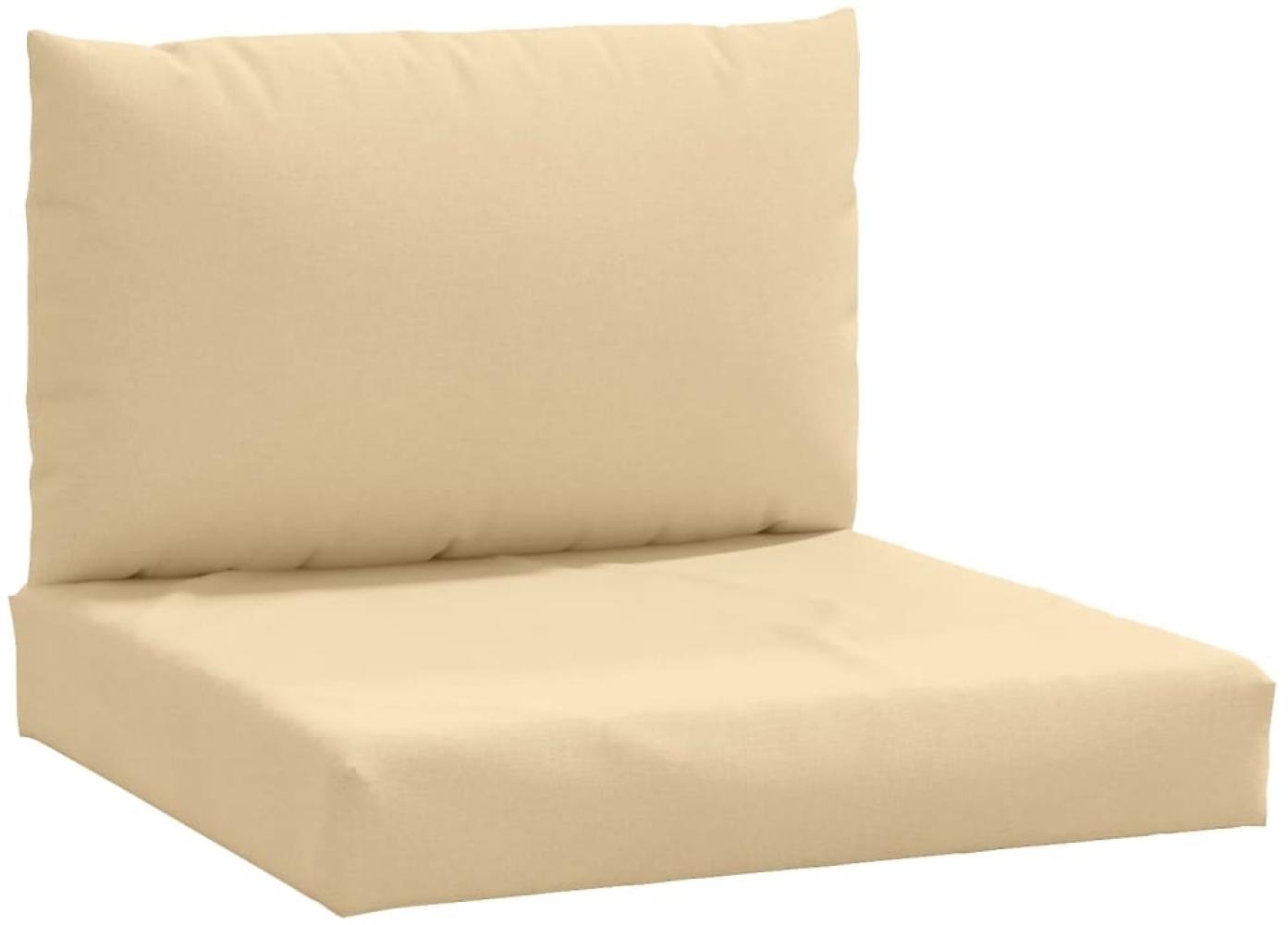 vidaXl Palettenkissen 2-tlg. Melange Beige Stoff Bild 1
