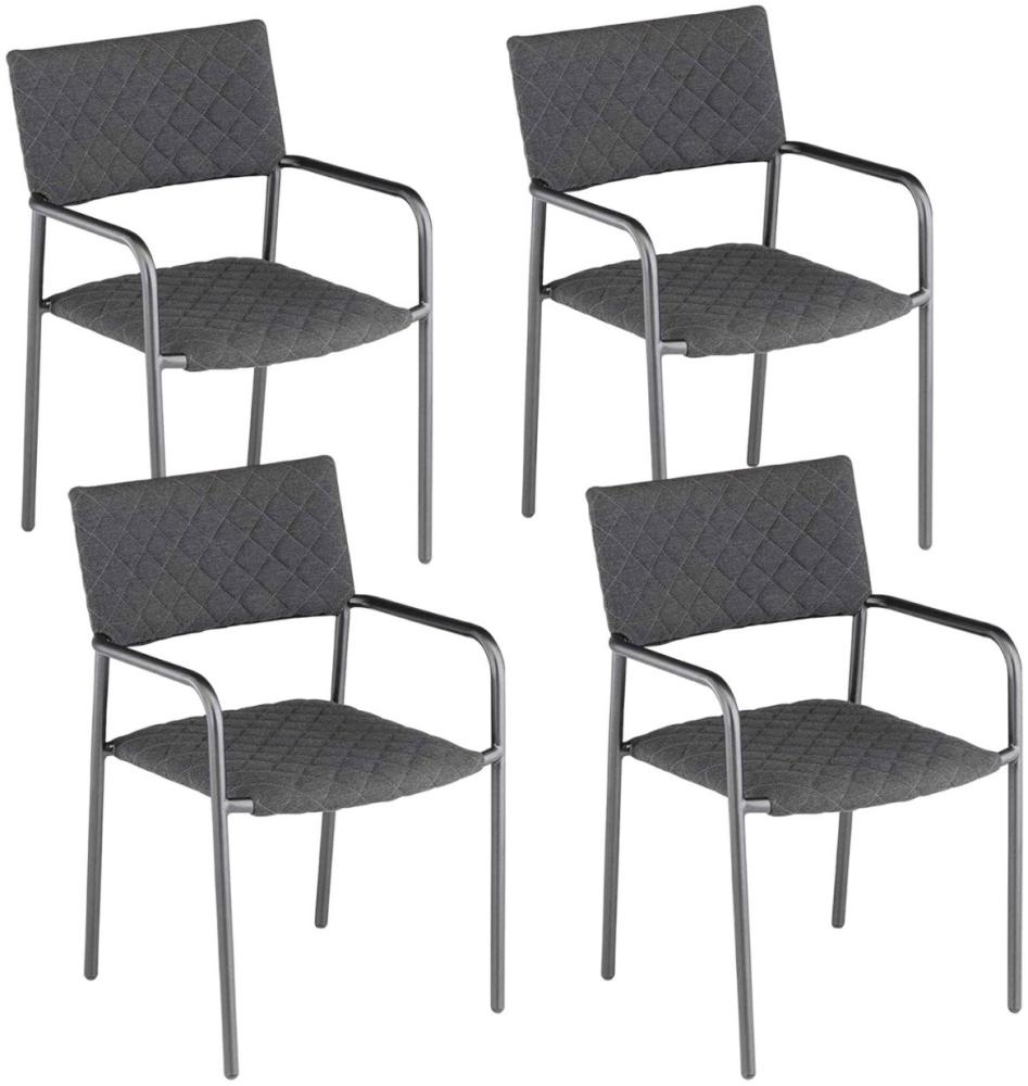 KETTLER 4er Set Stapelsessel Gartensessel Benito Sunbrella grau Bild 1