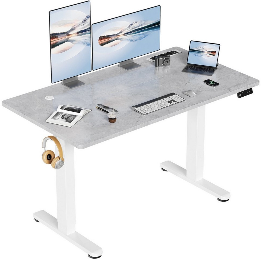 HOMALL Schreibtisch Memory-Funktion Höhenverstellbarer Schreibtisch mit 3 Steckdosen 1 USB Bild 1